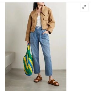 Veronica Beard Arya cropped high rise straight jeans relaxed blue ultity 26